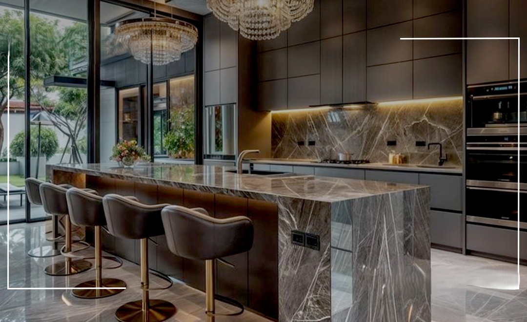 نمایی از سنگ چینی اسپرلوس در کانتر آشپزخانه