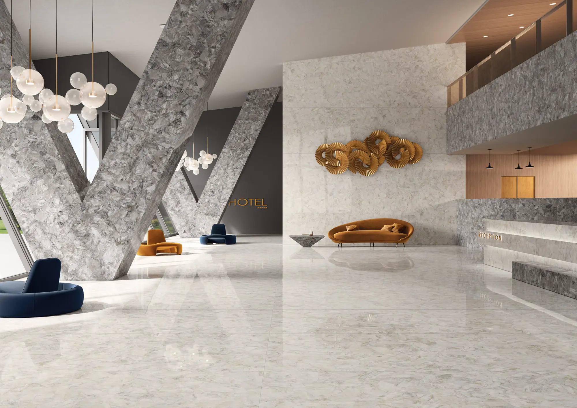 نمای واقعی سنگ چینی کریستالو در دکوراتیو