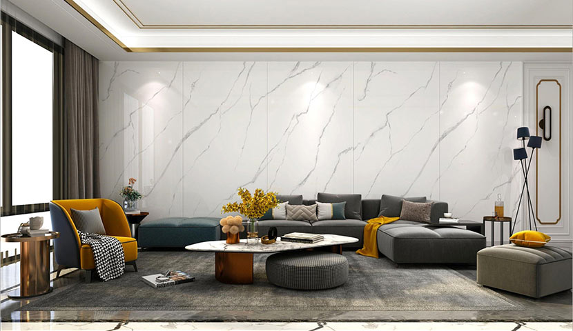 تصویر اجرای دیوارپوش با سنگ اسلب