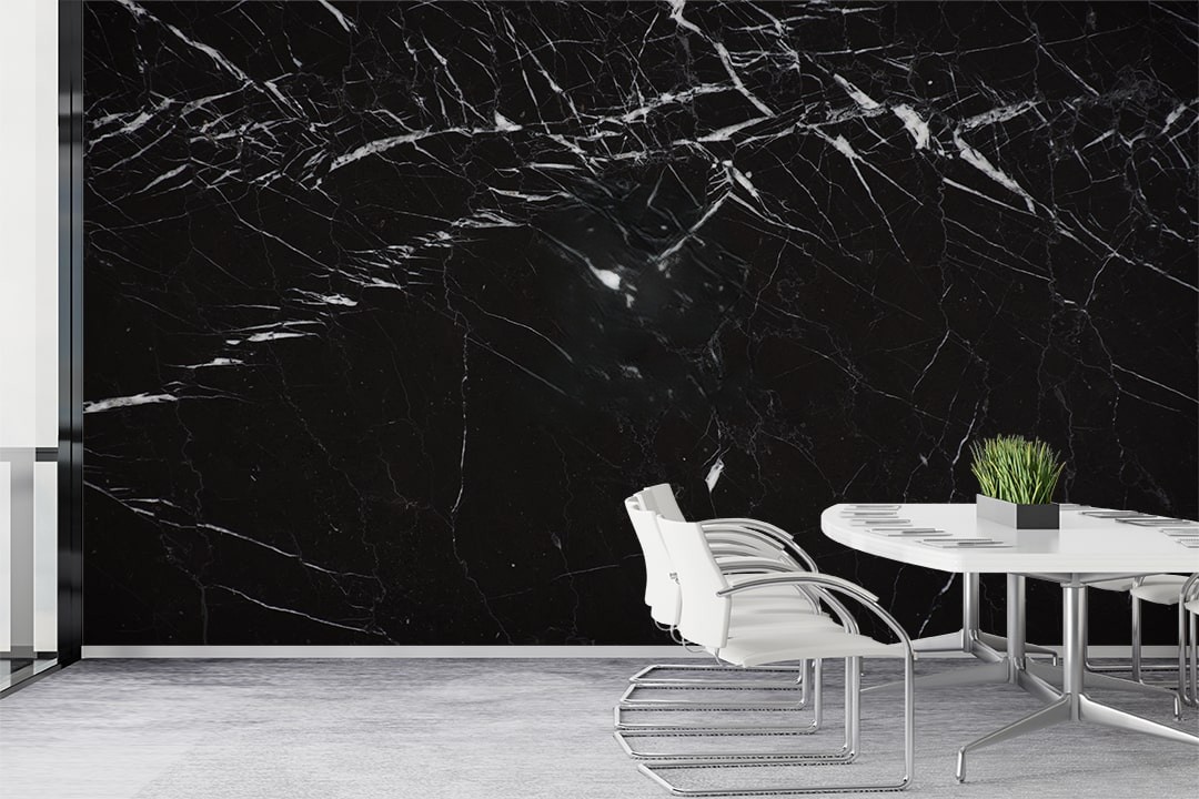 نمای سنگ مرمریت مشکی نجف‌آباد در دیوارپوش داخلی