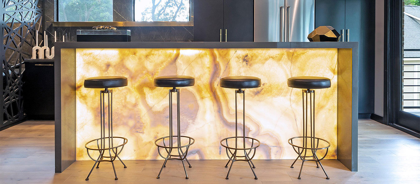 نمای واقعی سنگ مرمر رنگین کمان در طراحی داخلی